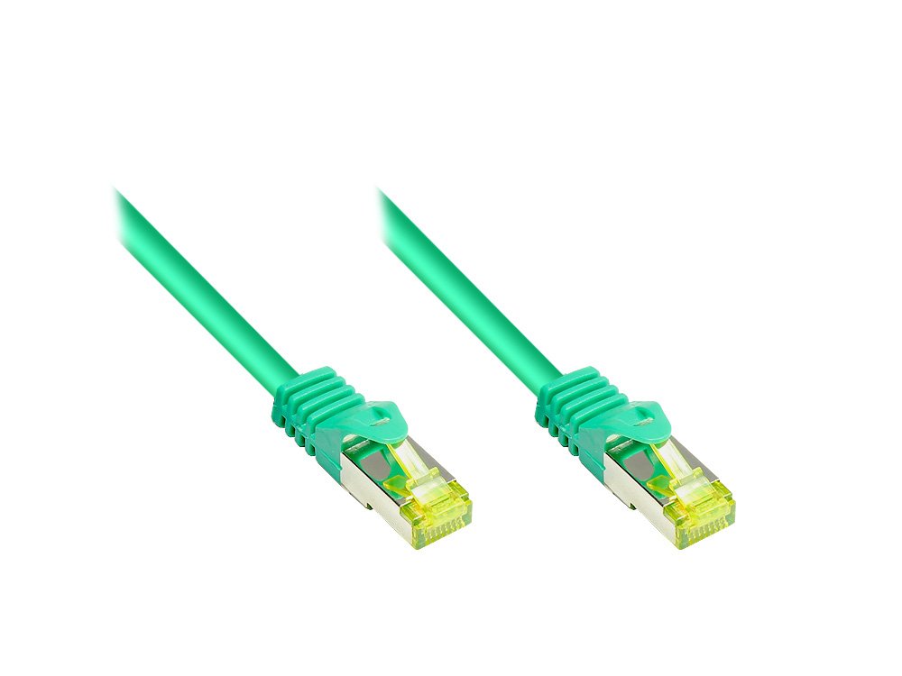 Goodconnections Rj45 Cable De Red Mit Cat. 7 Rohcable Und Rastnasenschutz (), S Ftp, Pimf, Halogenfrei, 500mhz, Ofc, Grün, 5m,