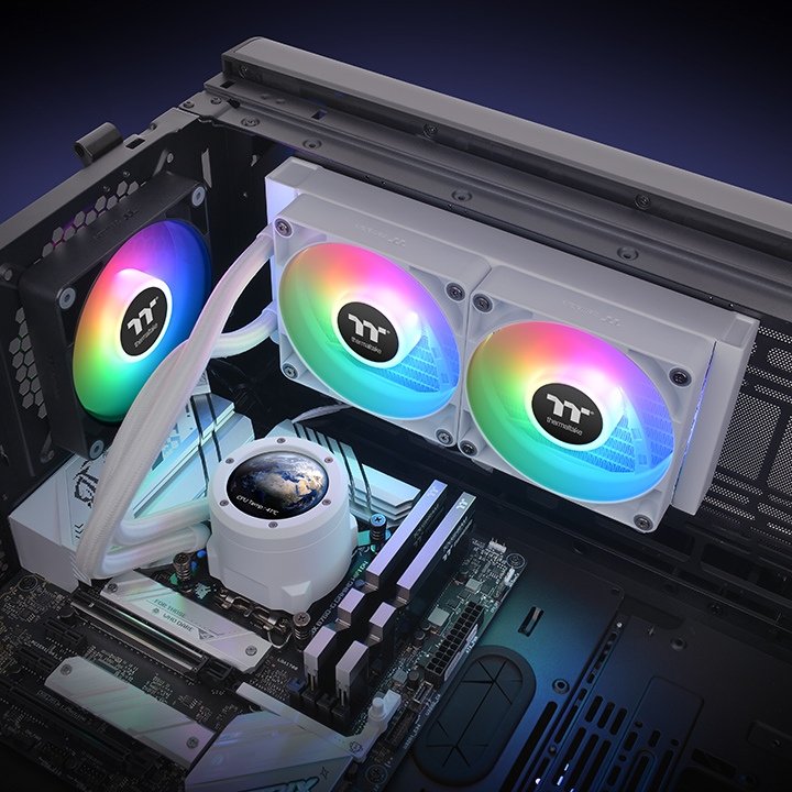 Thermaltake Th240 V2 Ultra Argb Sync All-In-One Liquid Cooler Snow Edition, Refrigeración Por Agua Blanco
