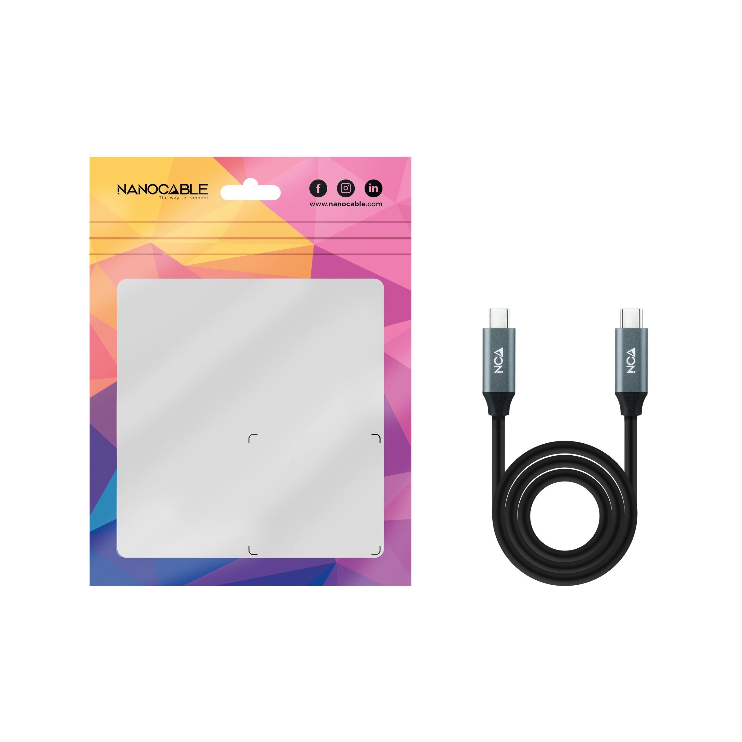 Nanocable Cable Usb 3.2 Gen2x2 100w 4k/60hz Usb-C M/M 1.5m - Negro