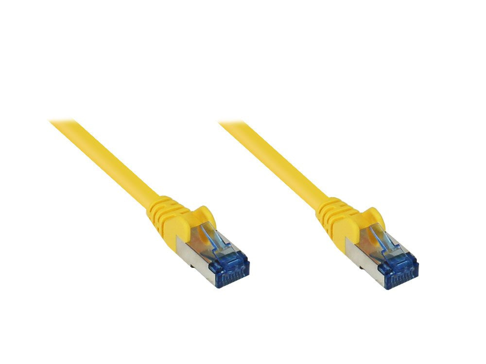 Goodconnections Cable De Red Con Protector De Pestaña, Cat. 6a, S Ftp, Pimf, Libre De Halógenos, 500mhz, Amarillo, 10m,