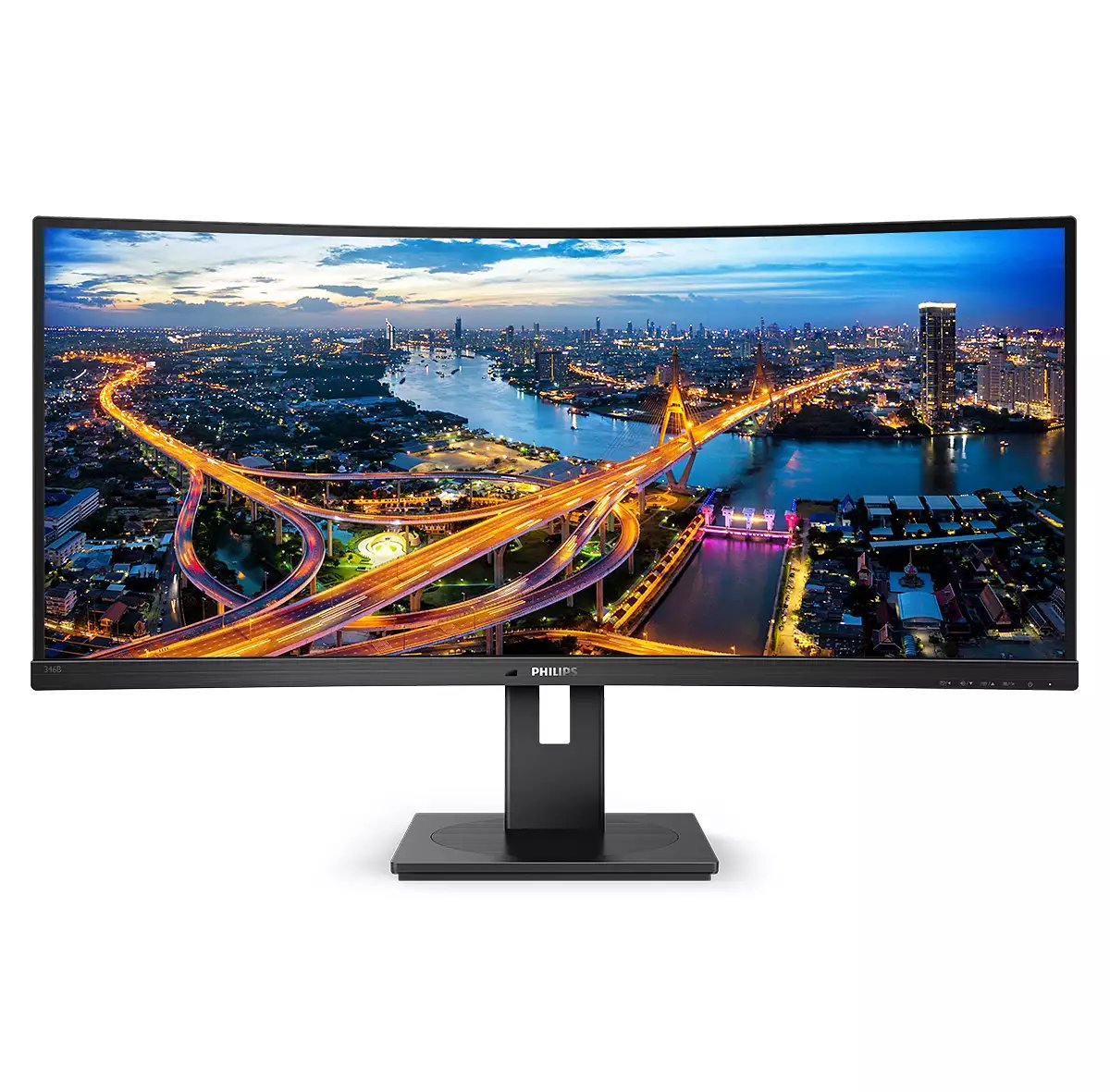 Monitor Profesional Ultrapanorámico Curvo Philips 346b1c 34' Wqhd Multimedia Negro