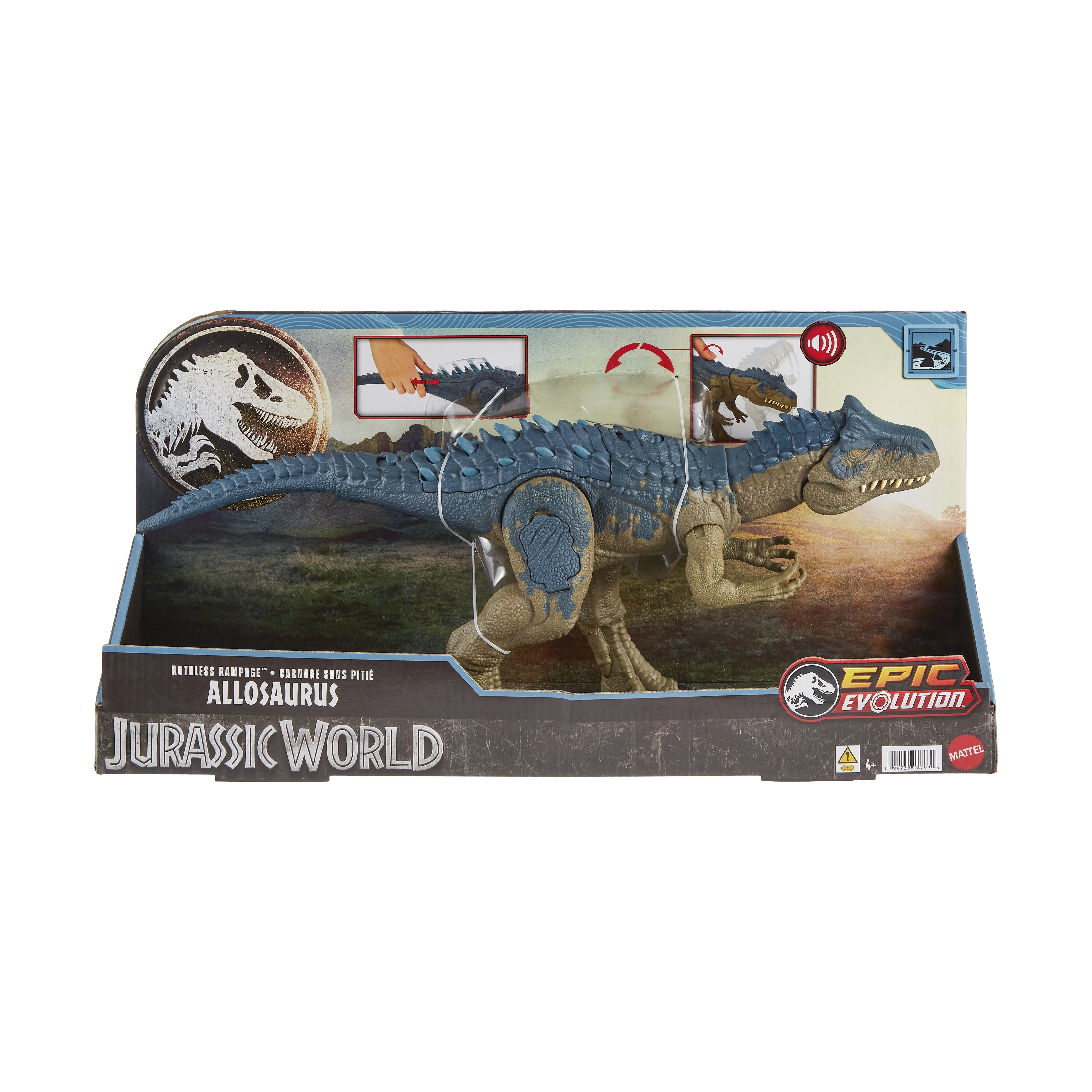 Mattel Jurassic World Rampage Allosaurus, Personaje Con Movimientos De Ataque Y Ruidos Hrx51