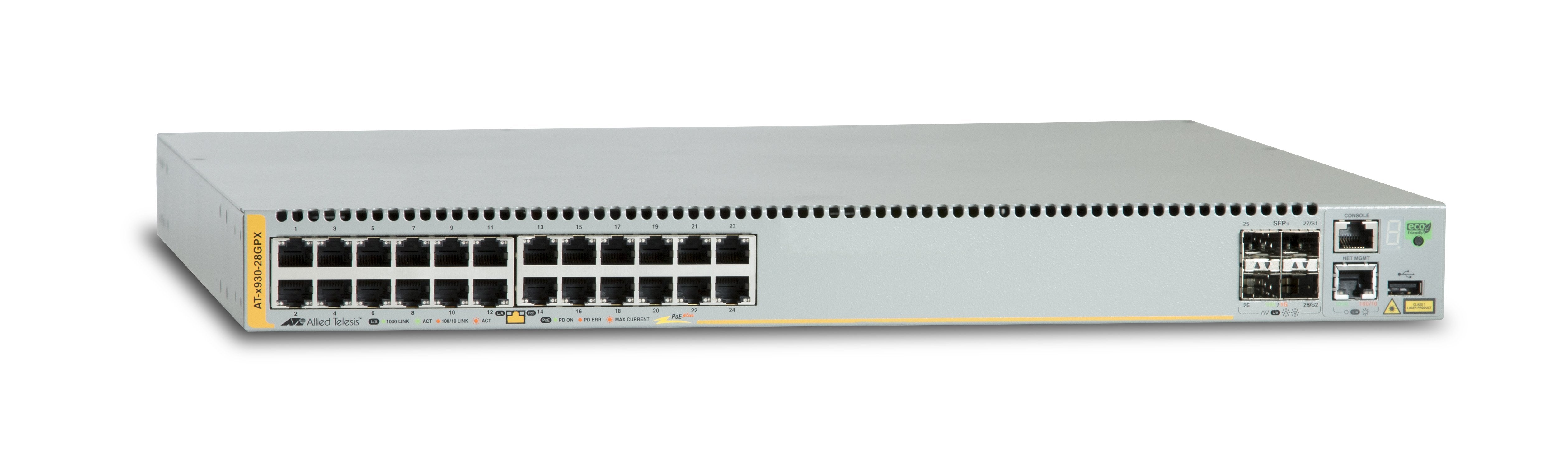 Allied Telesis At-X930-28gpx Gestionado L3 Gigabit Ethernet (10/100/1000) Energía Sobre Ethernet (Poe) Gris