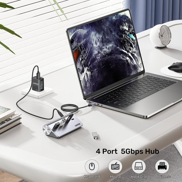 EAN 4894160058546 - UNITEK H1337AGY01 hub de interfaz USB 3.2 Gen 1 (3.1 Gen 1) Type-C 5000 Mbit/s Gris imagen 2