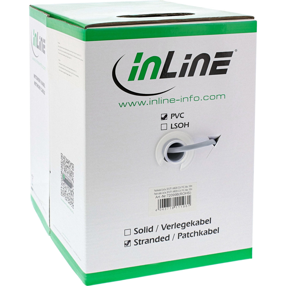 Cable De Red Inline Sf/Utp Cat.5e Awg26 Cca Pvc 100m