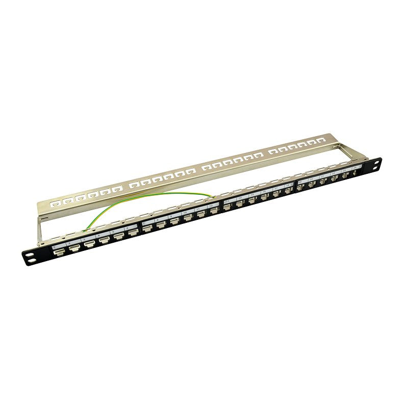 Patchpannel Keystone 24 Port 0.5 He Shielded. Negro Logilink