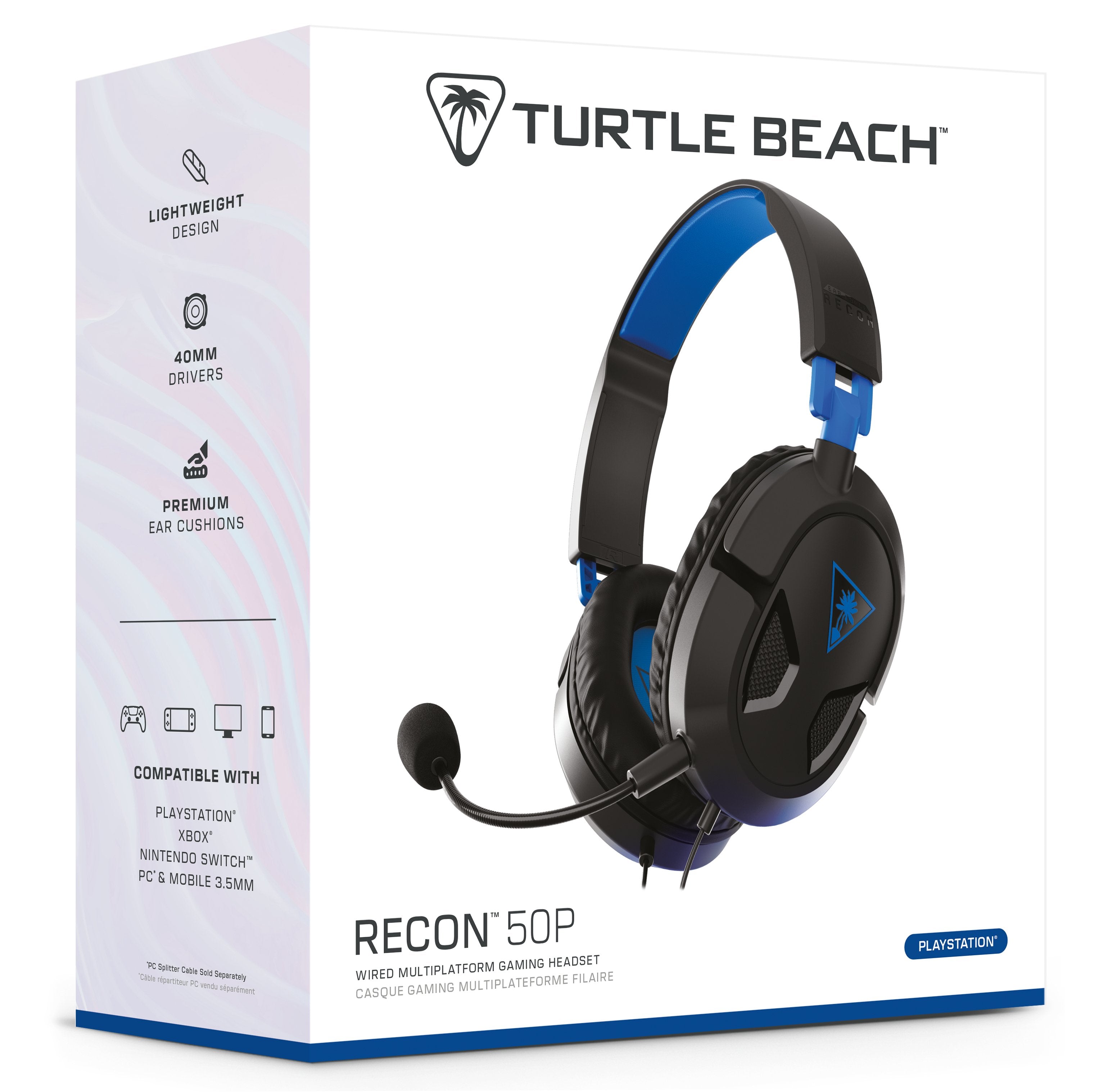 Auriculares Turtle Beach Recon 50p  Alámbrico  Juego Negro, Azul