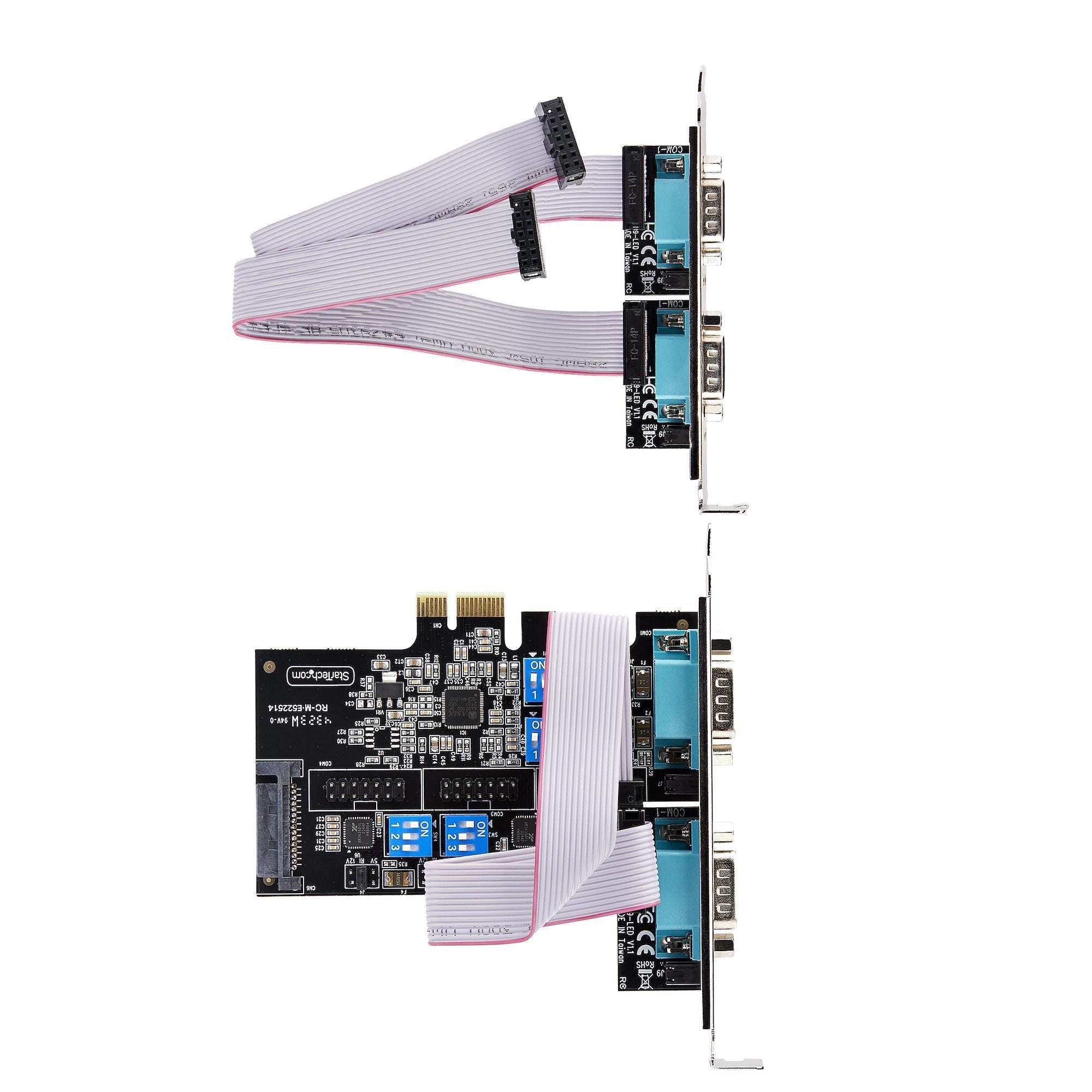 Startech Tarjeta Serie Pci Express De 4 Puertos Db9 - Serial Rs232/Rs422/Rs485 - Taa - Uart 16c1050 - Esd De Nivel 4 - Con Brackets De Perfil Bajo