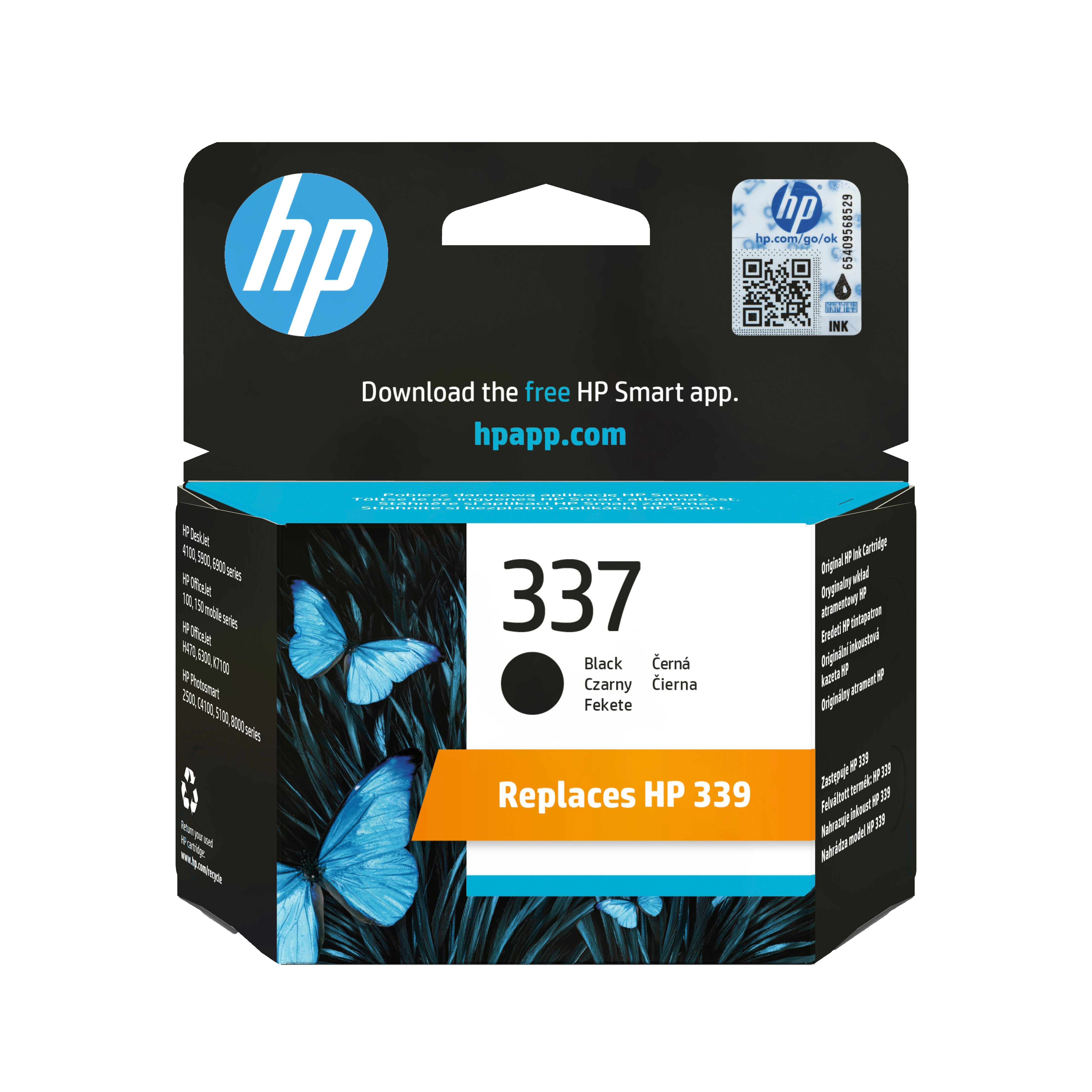 EAN 0829160799018 - HP 337 Black Original Ink Cartridge cartucho de tinta 1 pieza(s) Rendimiento estándar imagen 1