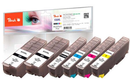 EAN 7640169585302 - Peach 0F319672 cartucho de tinta 6 pieza(s) Alto rendimiento (XL) Negro, Cian, Magenta, Amarillo imagen 1