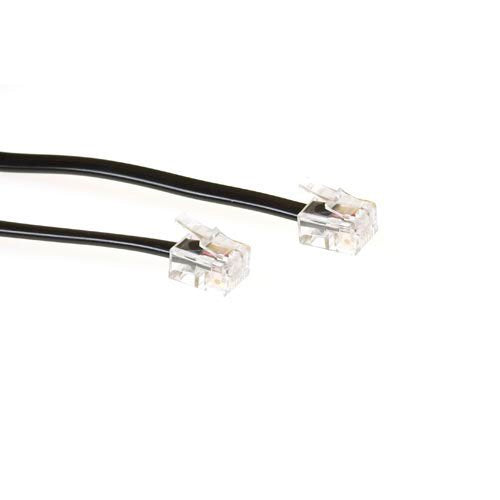 Negro 3 Meter Flat Telephone Cable With Rj11 Connectors