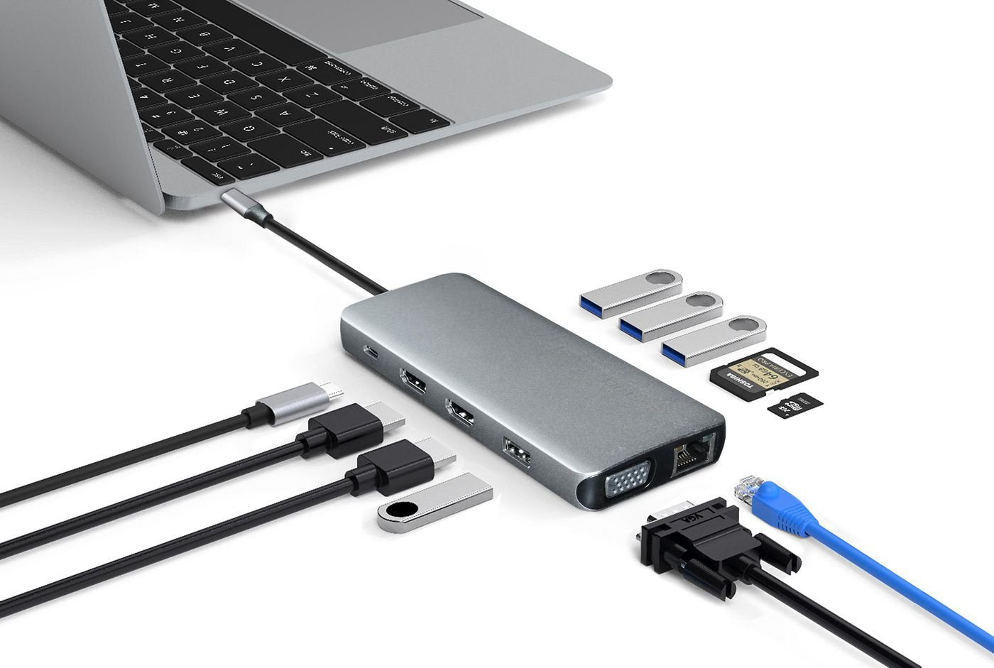 Estuff Usb-C Single Usb-C Dock Usb 3.2 Gen 1 (3.1 Gen 1) Type-C 5000 Mbit/S Gris
