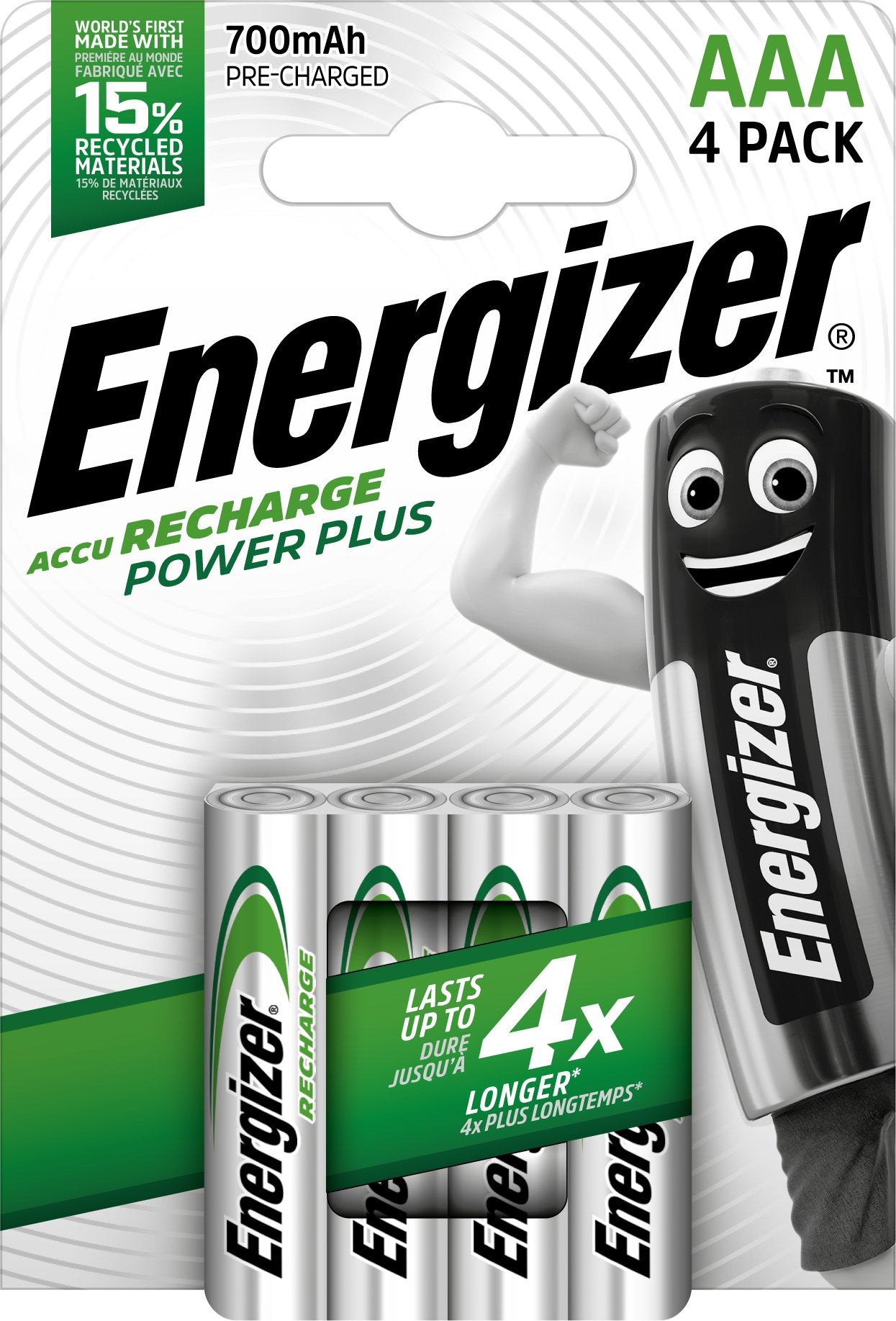 EAN 7638900417005 - Energizer Accu Recharge Power Plus 700 AAA BP4 Batería recargable Níquel-metal hidruro (NiMH) imagen 1