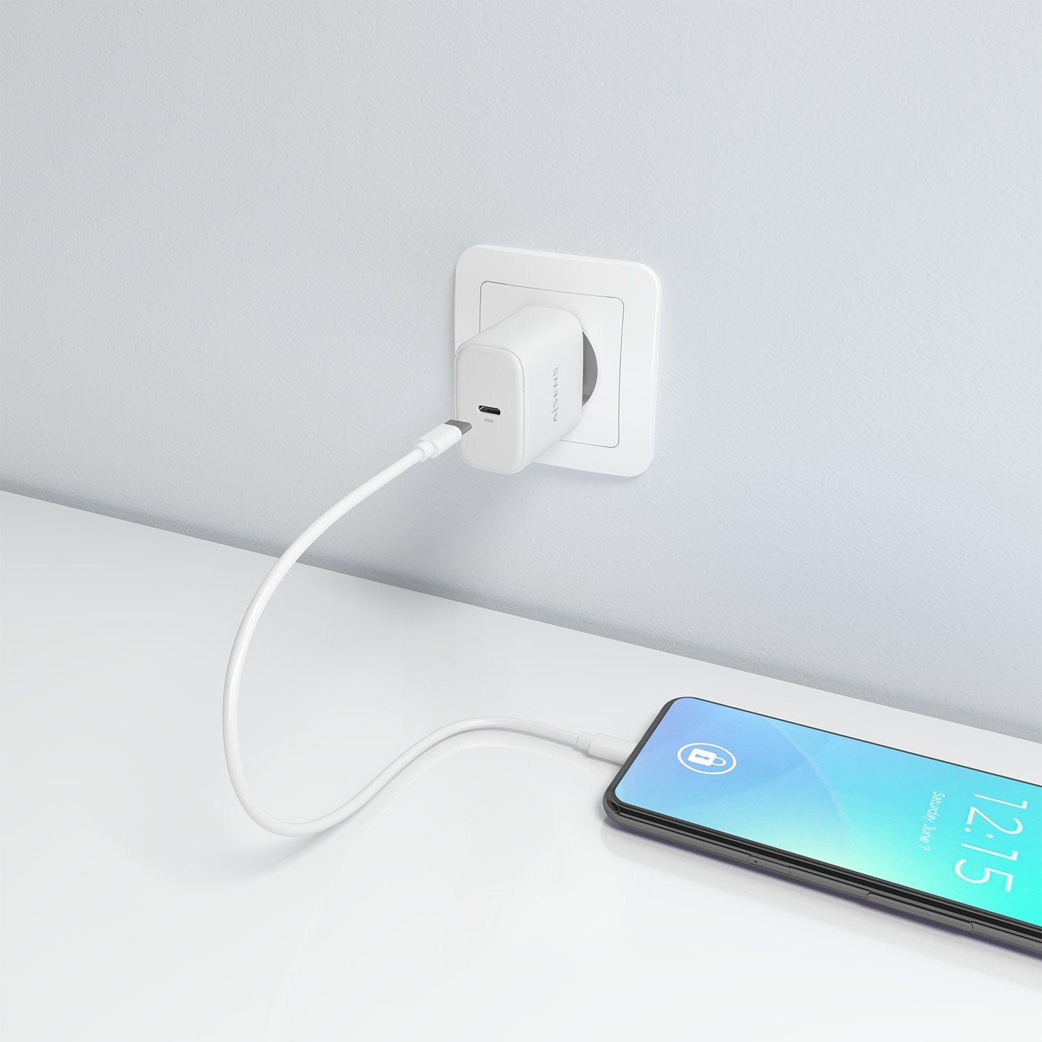 Aisens Cargador Gan 45w, 1xusb-C Pd3.0, Blanco
