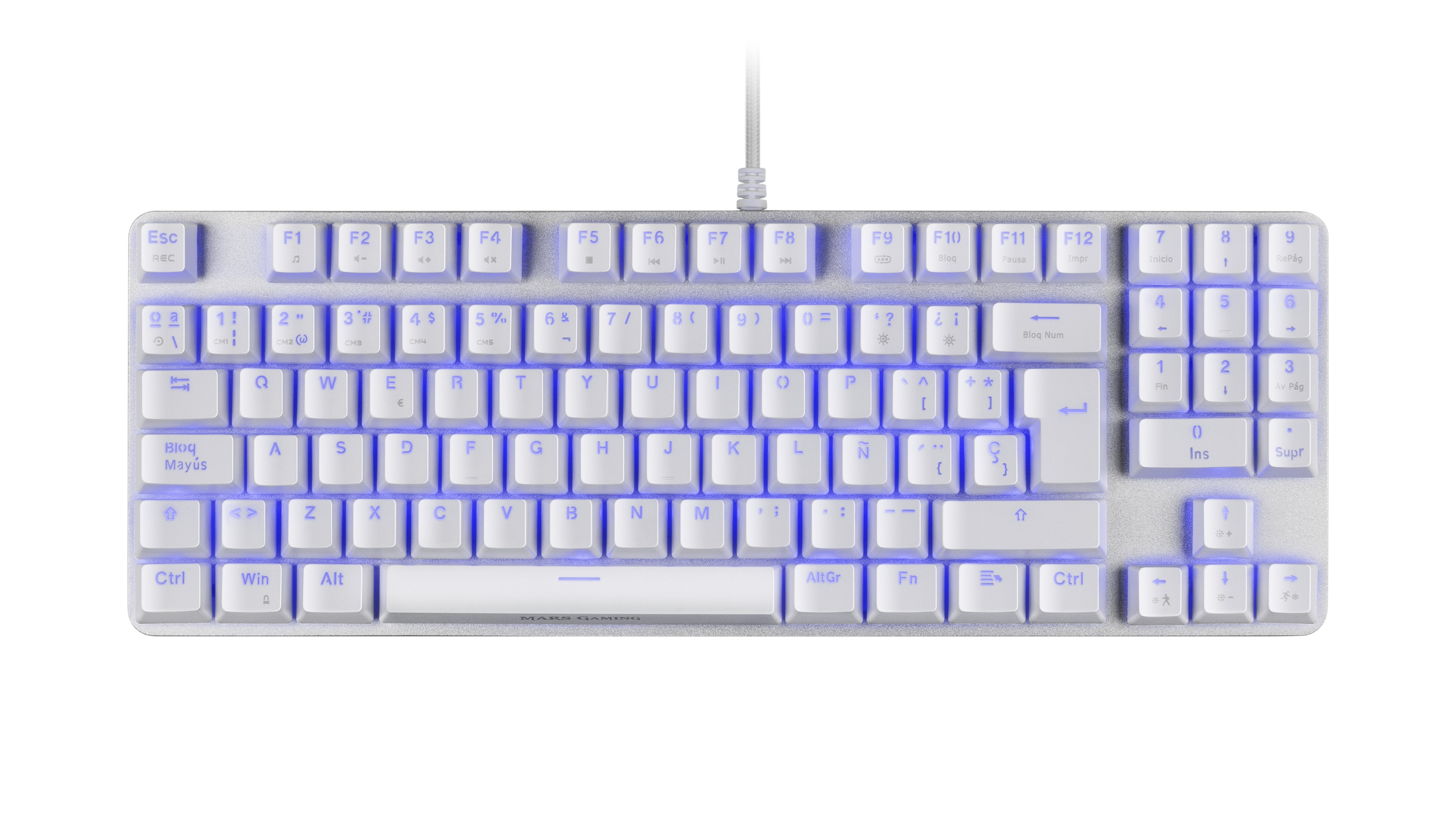 Mars Gaming Mkrevo Pro Teclado Mecanico - Tkl Con Pad Numerico - Switches Outemu Pro - Iluminacion Full Rgb - Base De
