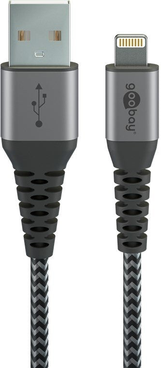 EAN 4040849492693 - Goobay 49269 cable de conector Lightning 2 m Negro, Gris imagen 1