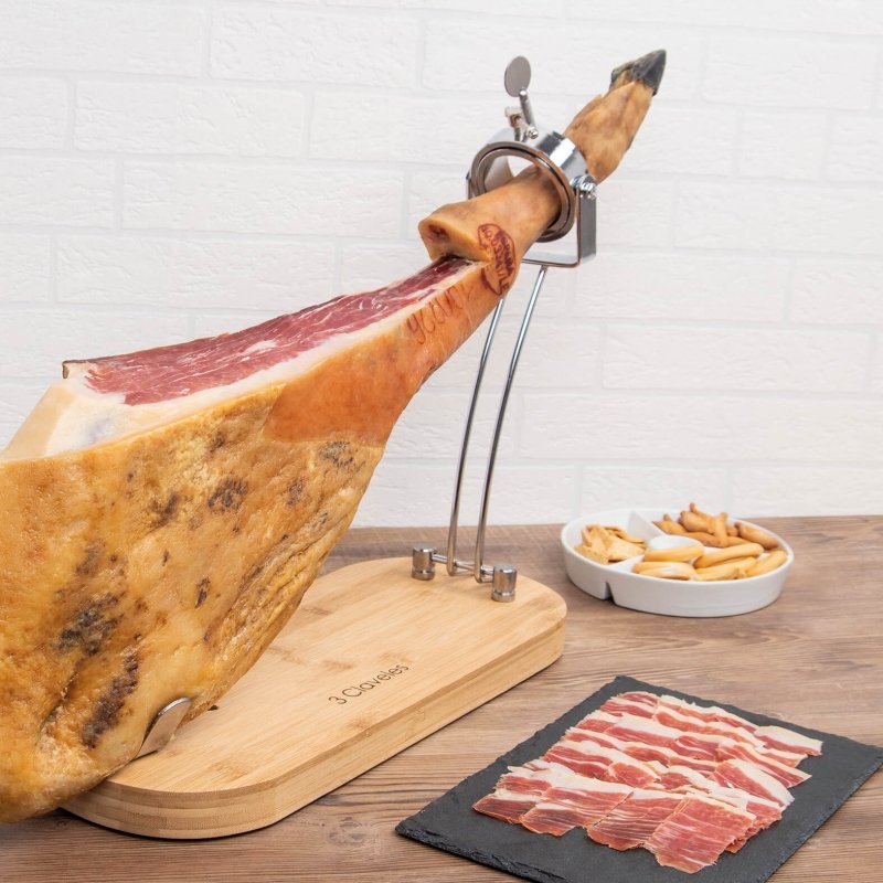 EAN 8410990017339 - 3 Claveles Folding Rotating Ham Holder Acero inoxidable, Madera Bamboo, Metal imagen 5