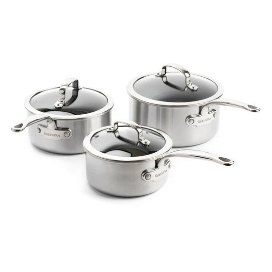 Greenpan Premiere Casserole Set 3-Piece Stainless Steel