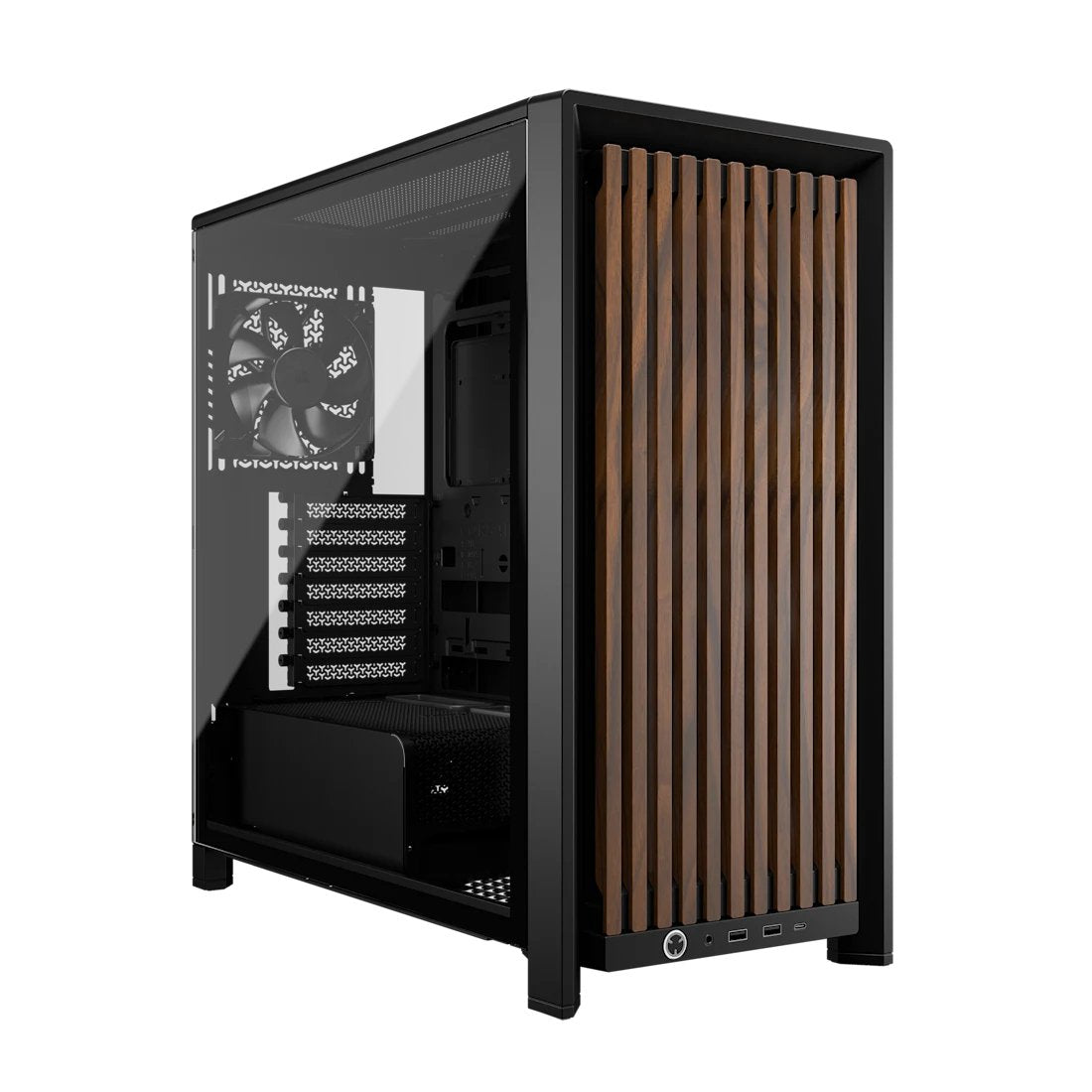 Caja Pc  Corsair Frame 4000d Rs Wood Mid-Tower Black/Walnut Cc-9011340-Ww
