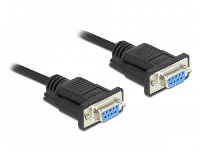 Delock Rs-232 Cable Seriell D-Sub9 Buchse Zu Buchse Nullmodem Mit Schmalem Steckergehäuse 4 M