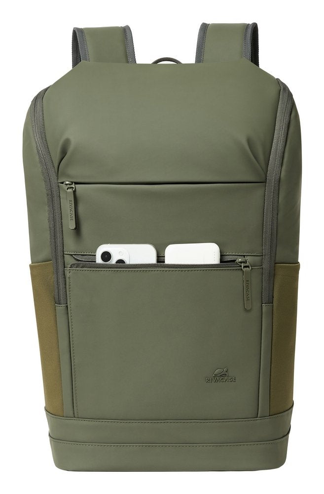 EAN 4260709015644 - Rivacase Eden mochila Mochila de viaje Oliva cuero PU, Poliéster, Tereftalato de polietileno reciclado (r imagen 4