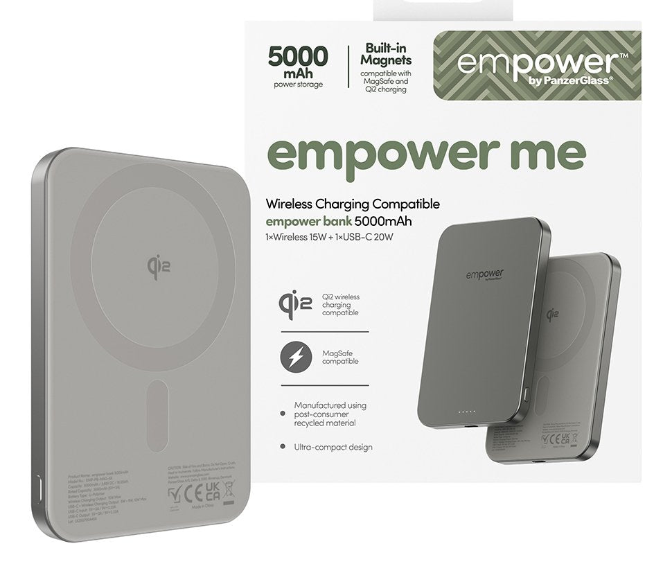 EAN 5715685028366 - PanzerGlass empower™ by ® empower™ Bank | 5000mAh | Titanium Cargador inalámbrico Titanio imagen 2