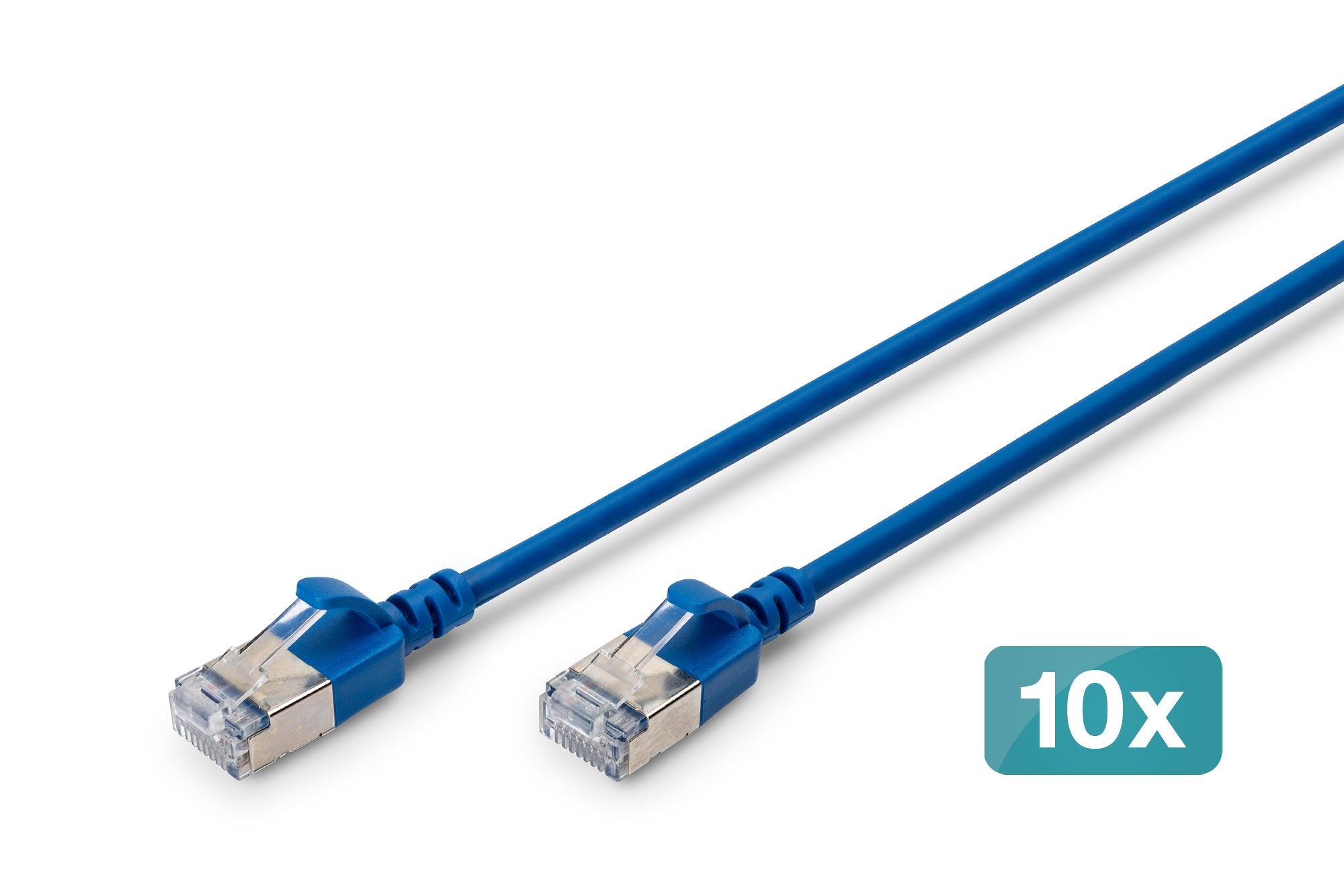 Digitus Cable De Red Cat 6a F/Ftp Slim 0,50m Azul 10 Unidades