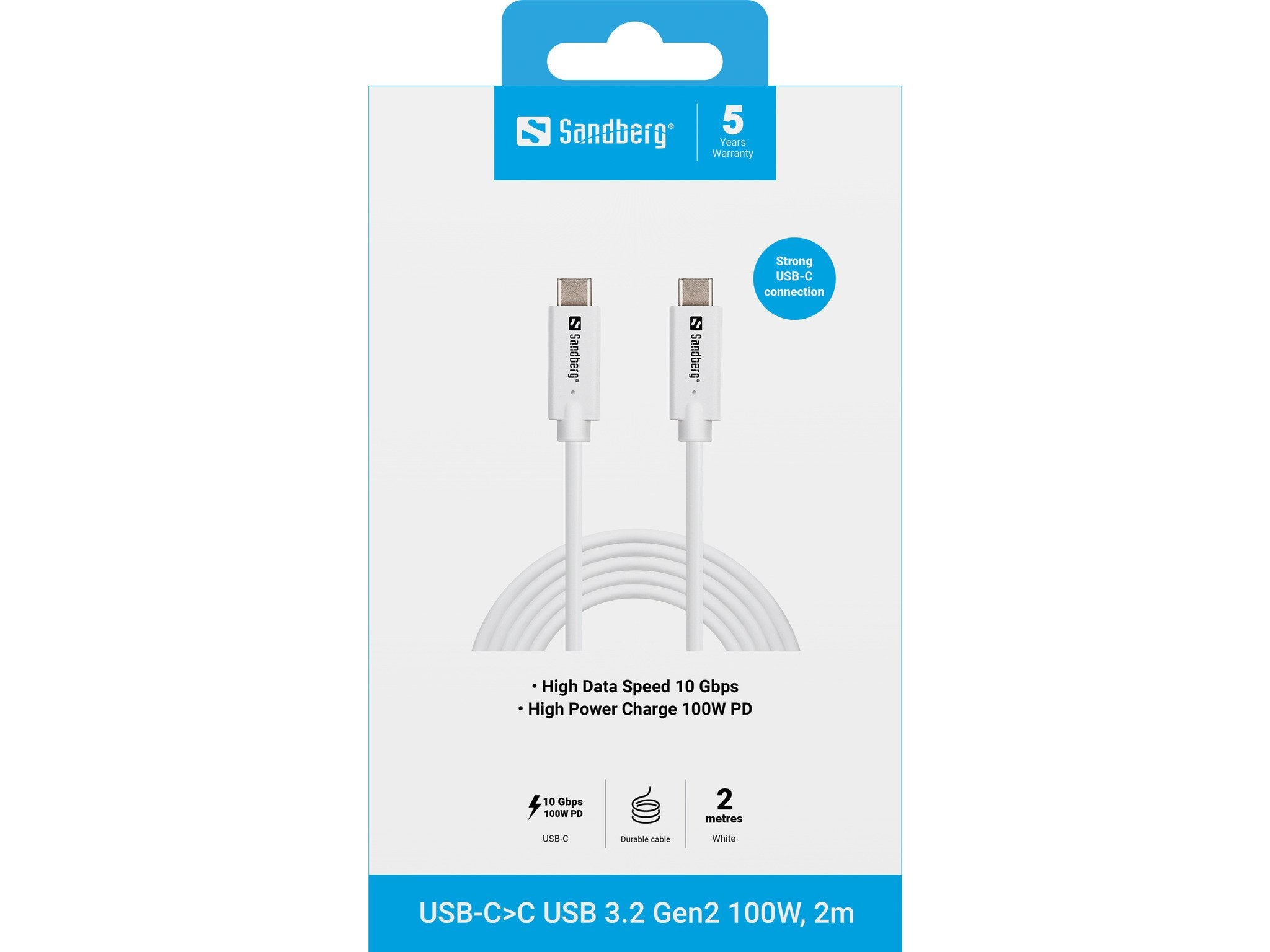 EAN 5705730136542 - Sandberg 136-54 cable USB USB 3.2 Gen 2 (3.1 Gen 2) 2 m USB C Blanco imagen 2