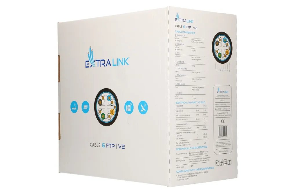 Cable Extralink Cat6 Ftp (F/Utp) V2 Outdoor Twisted Pair 305m