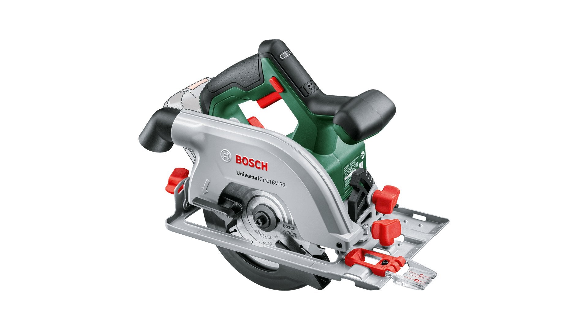 EAN 4053423234572 - Bosch Circ 18V-53 16 cm Negro, Verde 4300 RPM imagen 1