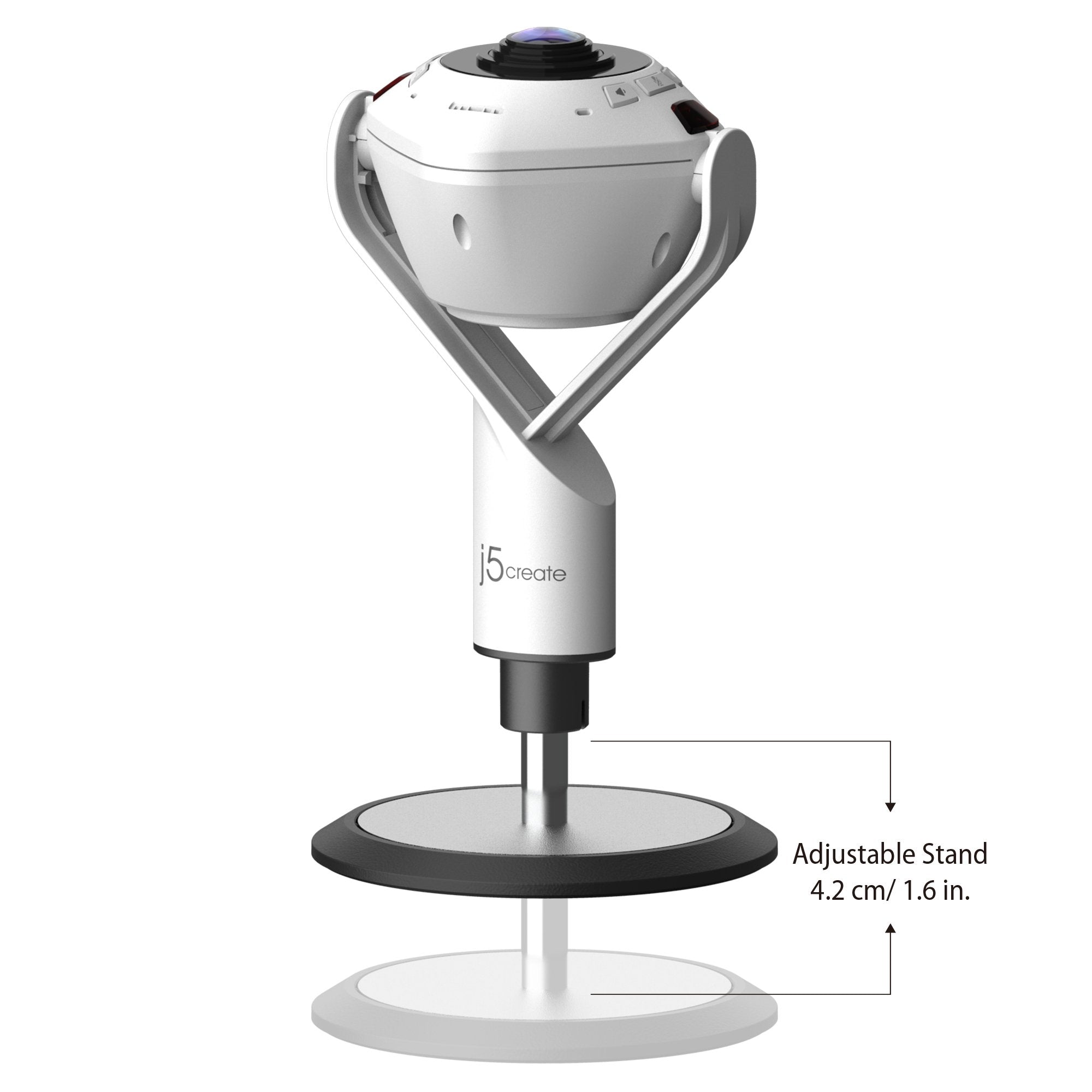 Cámara Web J5create Jvu368  De 360° Alimentada Por Ia Con Altavoz