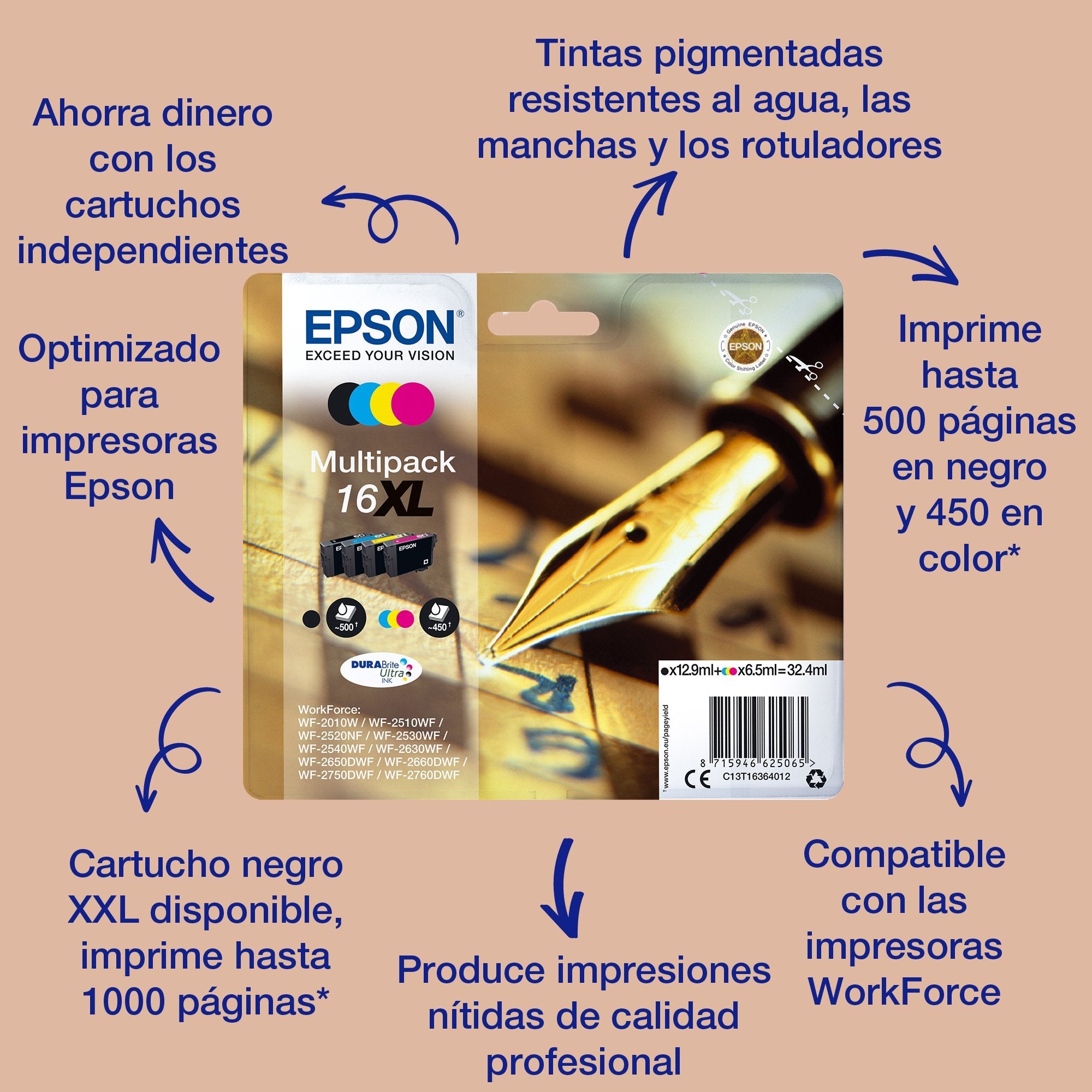 Epson Pen And Crossword Cartucho 16xl Amarillo (Etiqueta Rf)