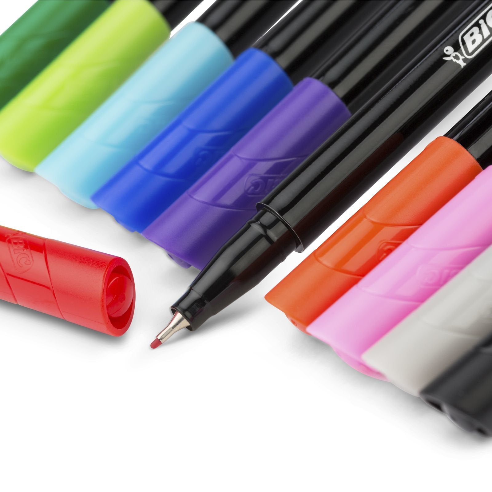 Bic Intensity Fine Pack De 20 Rotuladores - Punta Fina De 0.8mm - Trazo De 0.4mm - Tinta Con Base De Agua - Colores Surtidos