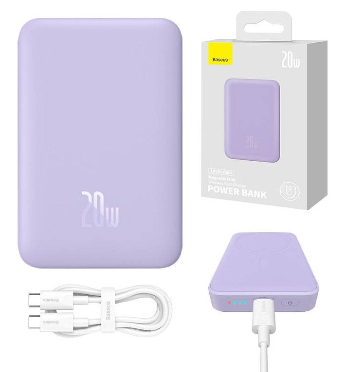 EAN 6932172626099 - Baseus PPCX110105 batería externa Polímero de litio 10000 mAh Cargador inalámbrico Púrpura imagen 11
