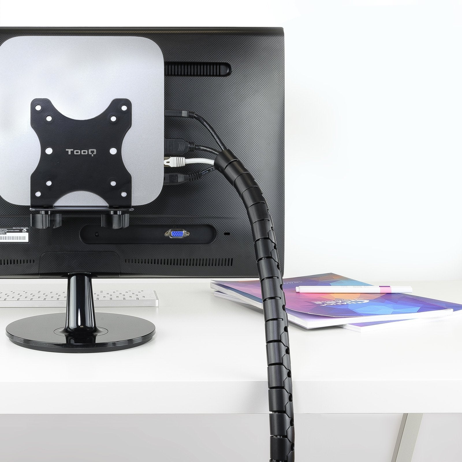 Nanocable Organizador De Cables Flexible 25mm - Longitud 1m - Negro