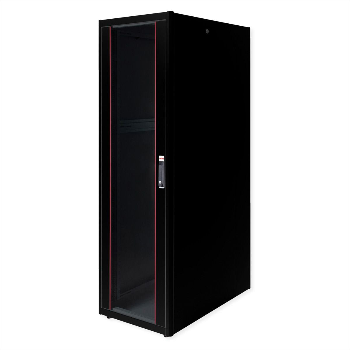 Roline 19-Zoll Netzwerkschrank Basic 42 He, 600x1000 Bxt Glastr Schwarz