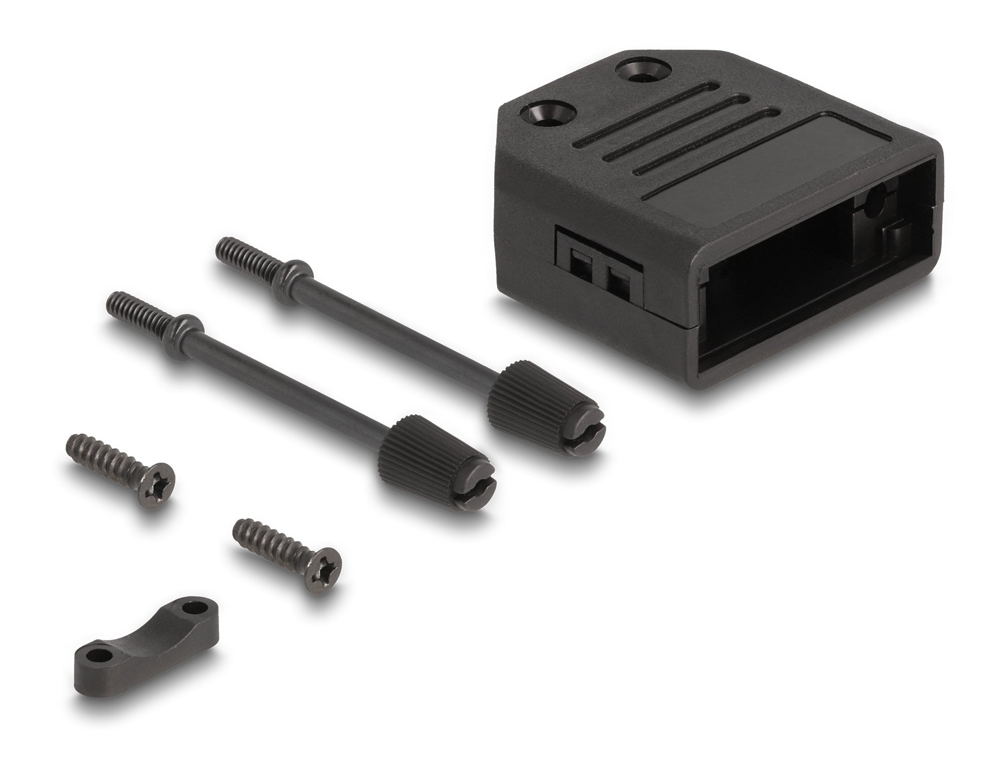 Delock 67026 Carcasa D-Sub Para 9 Pines Macho / Hembra; Carcasa De Plástico Con Descarga De Tracción Negro