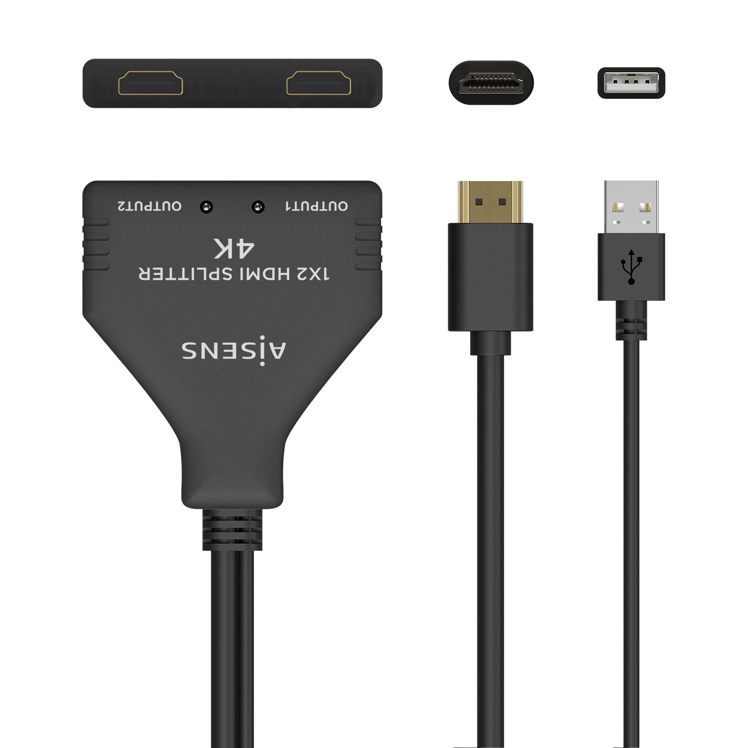 Aisens Duplicador Hdmi 4k 2 Hdmi Hembra Hdmi Macho Usb Macho A123-0654