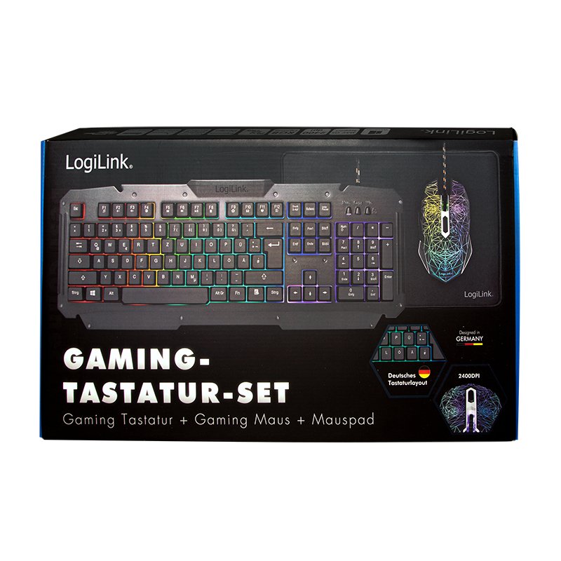 Teclado Aleman + Ratón Logilink Id0185 Usb Qwerty Negro