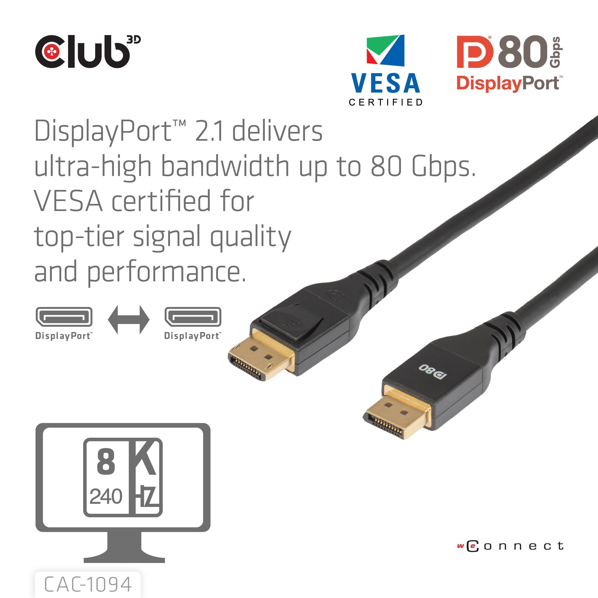 EAN 8719214473549 - CLUB3D CAC-1094 cable DisplayPort 2 m Negro imagen 6