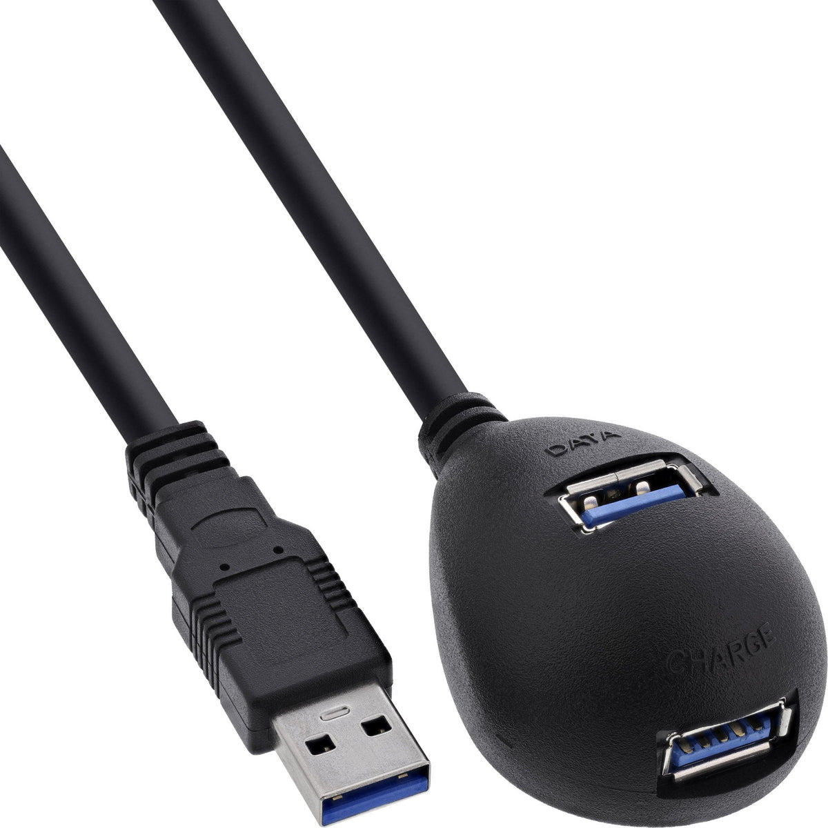 Inline® Usb 3.2 Cable Type A Macho A A Hembra + Power With Stand Black 3m