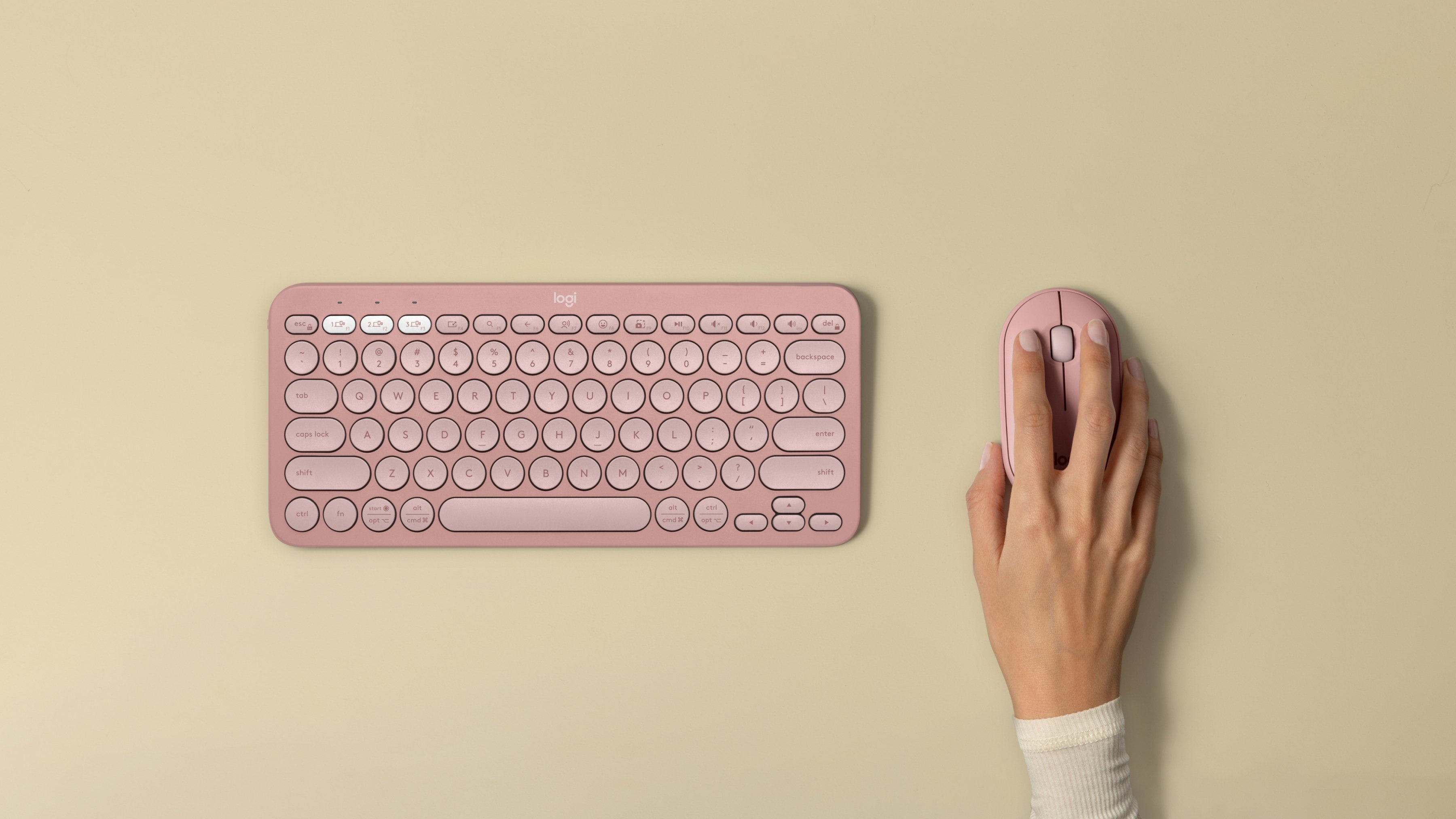 Ratón Logitech Pebble 2 M350s Wireless + Bluetooth Rosa 910-007014