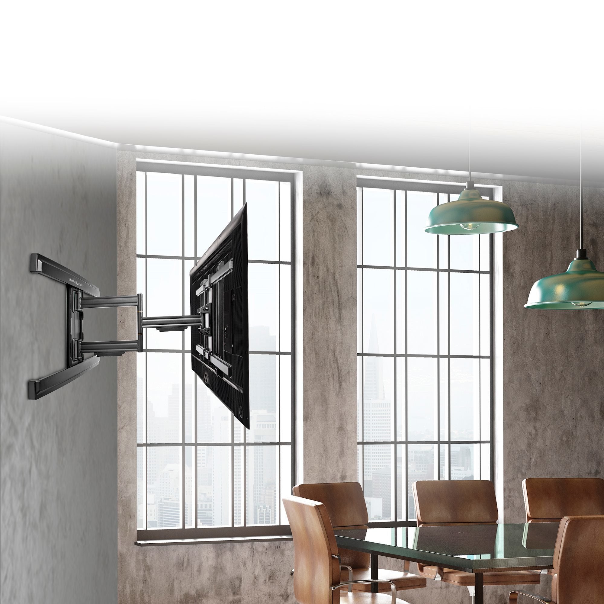 Startech.Com Soporte De Pared Movimiento Total Tv - Con Brazo Articulado, 50 Kg, 94 Cm (37"), 2,03 M (80"), 200 X 100 Mm, 600 X 400 Mm, Negro