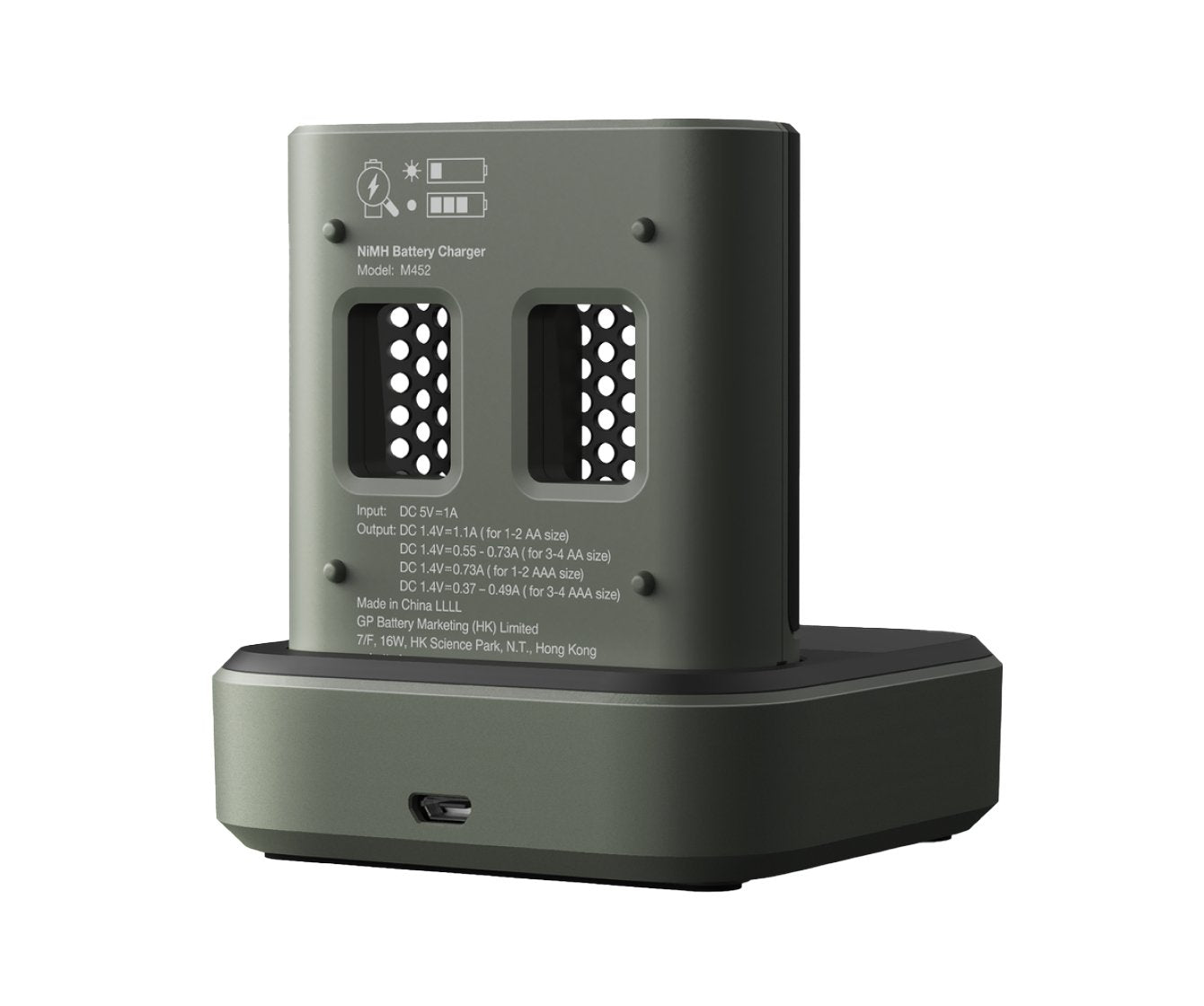 Cargador Gp Recyko M452 4-Fold Lcd-Model Docking St. + 4x Aa Nimh 2600mah