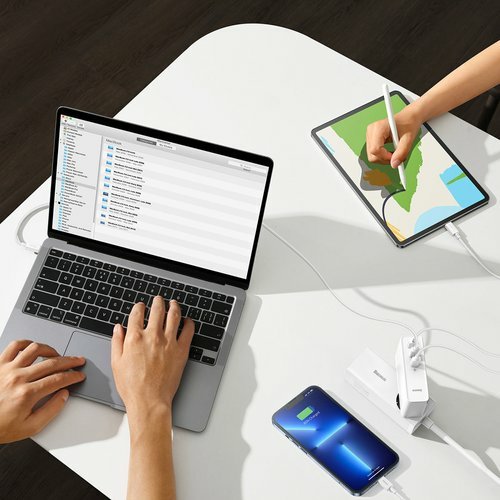Ladowarka Sieciowa Baseus Gan5 Pro 2xusb-C + Usb, 140w (Biala)