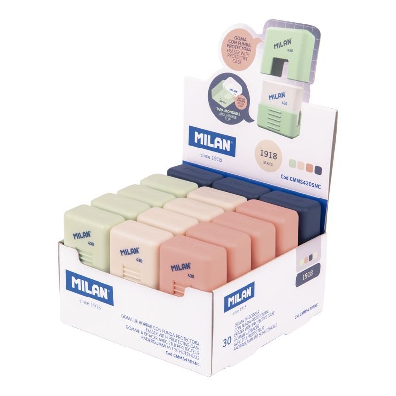 Milan Goma Miga De Pan 430 Con Funda School Serie 1918 Caja Expositora 30 Ud C/Surtidos