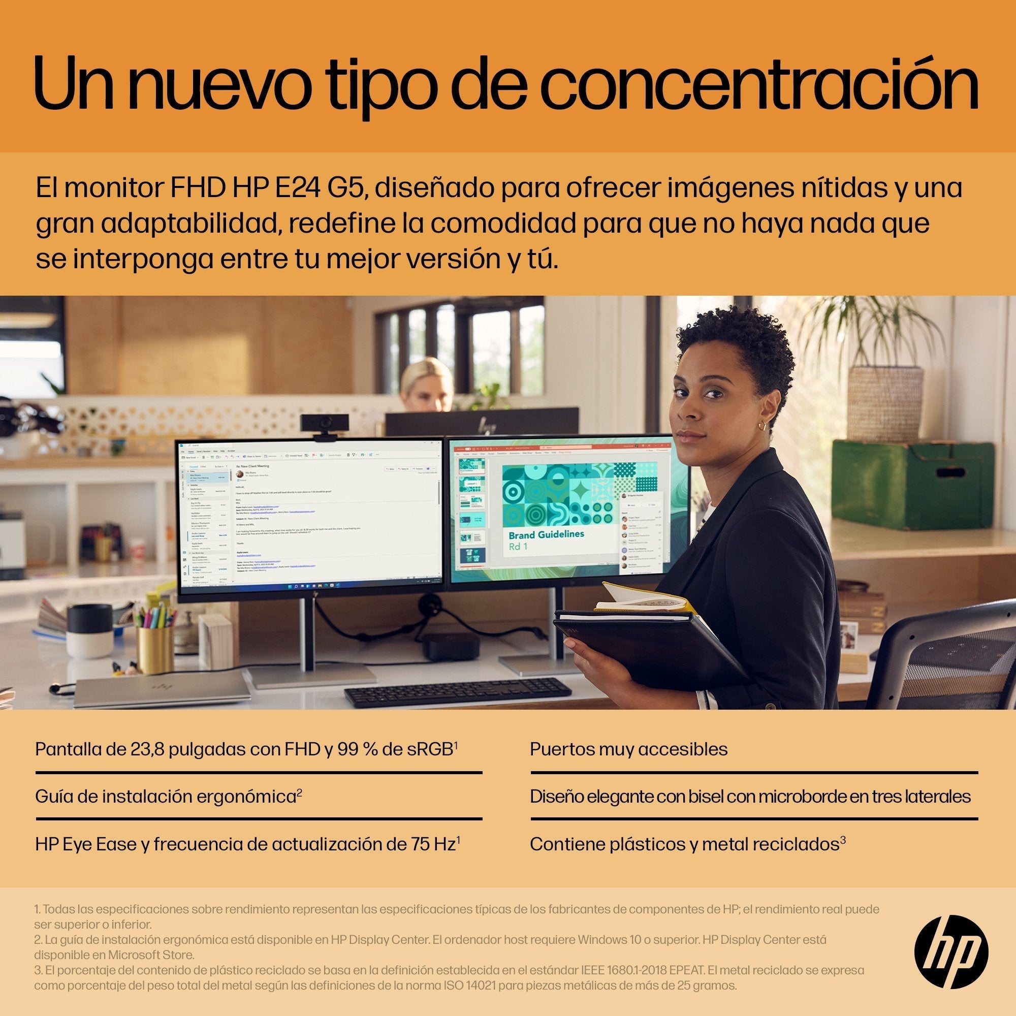 EAN 0196786616549 - HP E24 G5 FHD PVC Free Monitor pantalla para PC 60,5 cm (23.8") 1920 x 1080 Pixeles Full HD LCD Negro, Pl imagen 6