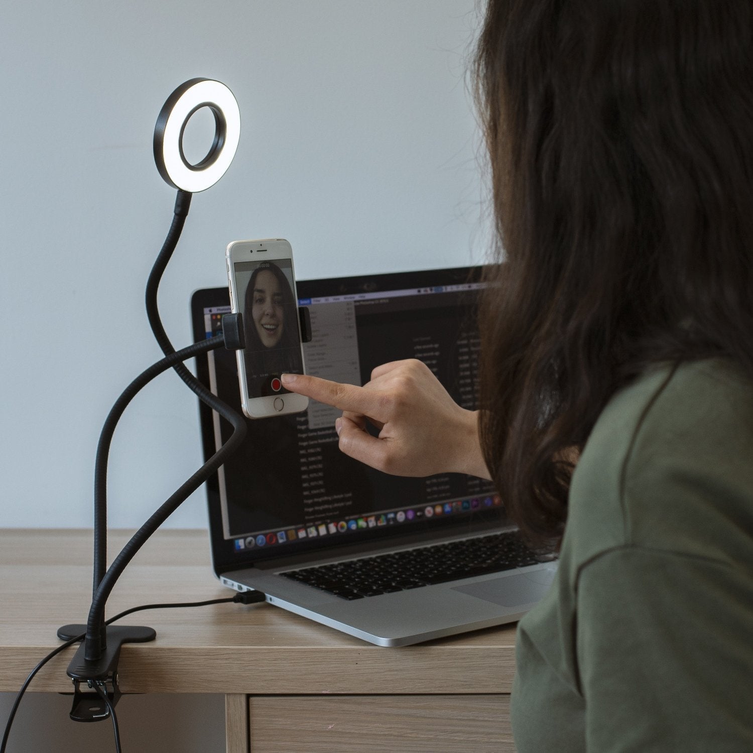 Thumbsup! Vlogging Light Anillo De Luz Para Selfies Con Soporte Para Smartphone