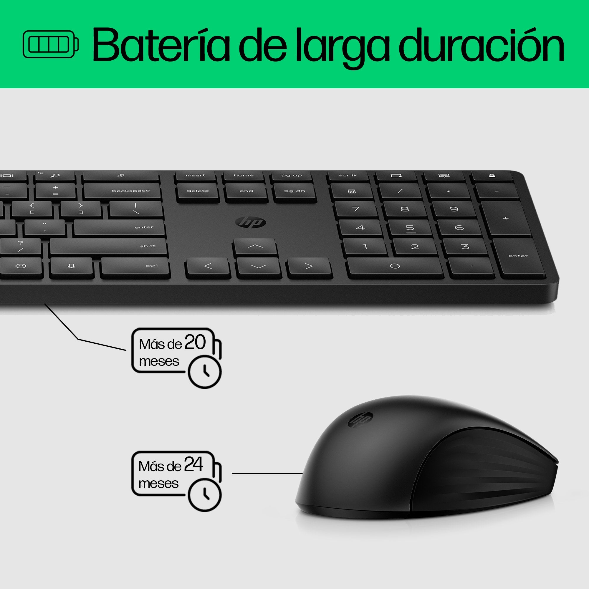 EAN 0196188141281 - HP 650 Wireless Keyboard and Mouse Combo Black teclado Ratón incluido Hogar RF inalámbrico Negro imagen 6