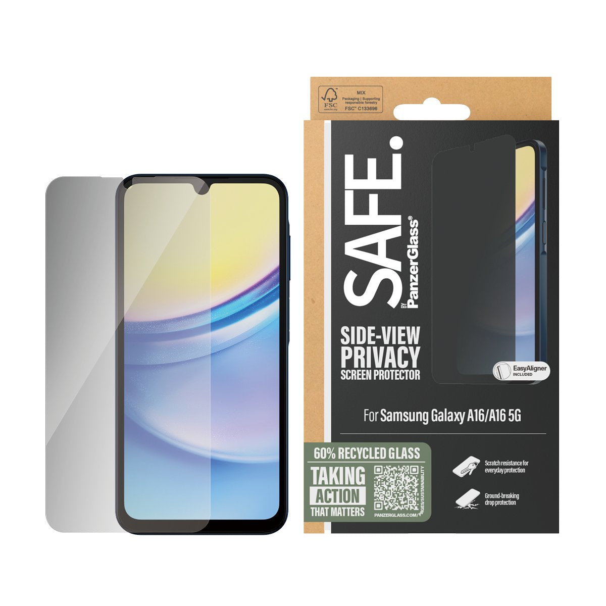 Safe. By Panzerglass® Privacy Screen Protector Samsung A16 A16 5g Uwf